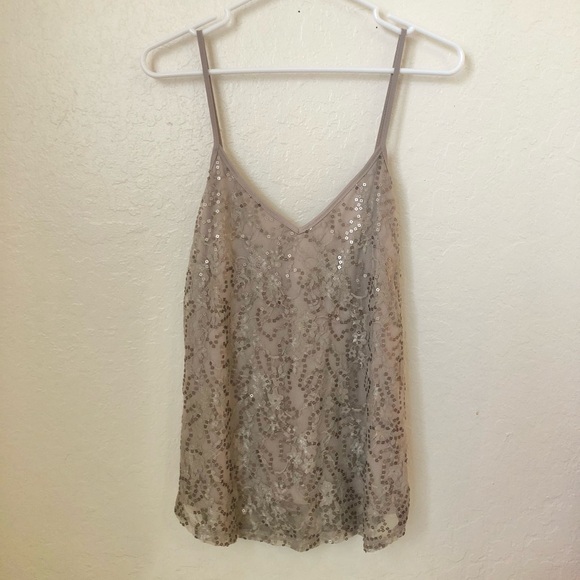 NEBLINA by Urban Episode Tops - Sequin and Lace V-Neck Camisole Women's Size Large